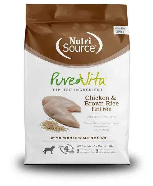 15 Lb Nutrisource Purevita  Chicken & Brown Rice Dog Food - Health/First Aid